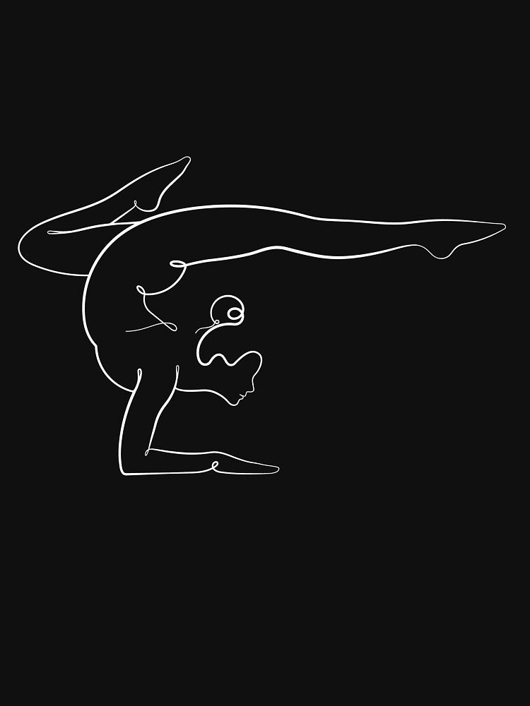 White Aesthetic Scorpion Pose – Vrschikasana – One Line Drawing by altandesign T-Shirts, Hoodie, Sweatshirt (Image 3)