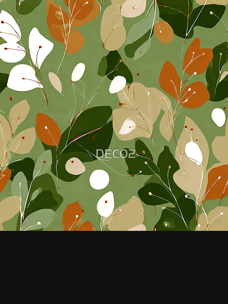 Boho Abstract Leaves In Green, Earthtones, And Orange by DEC02 T-Shirts, Hoodie, Sweatshirt | BlankRebels.com (Image 3)