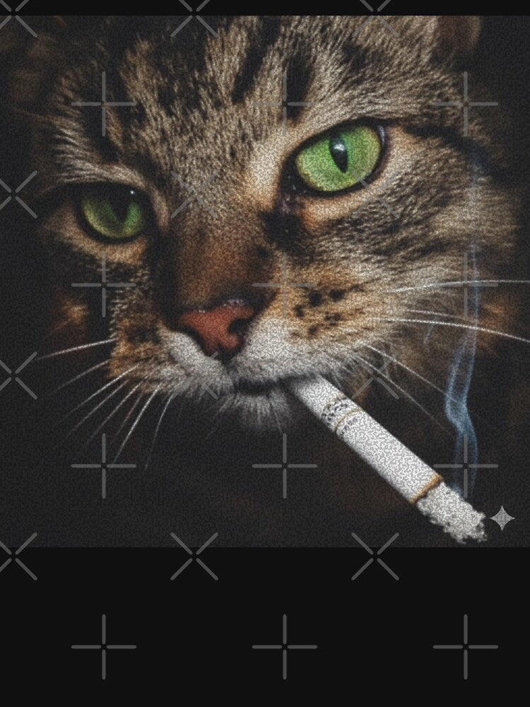 Funny Cat Smoking, Vintage Cat Meme, Smoke Kitty Wash, Aesthetic by BooberriesS T-Shirts, Hoodie, Sweatshirt (Image 3)