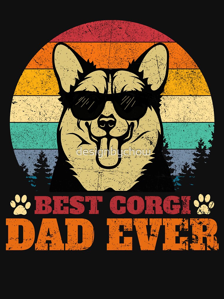 Best Corgi Dad Ever Retro Vintage by designbychow T-Shirts, Hoodie, Sweatshirt | BlankRebels.com (Image 3)