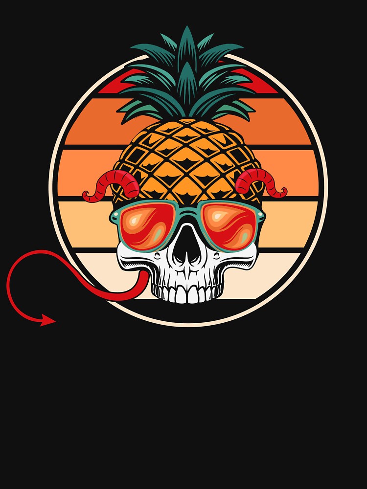 Pineapple Skull Halloween Funny Pineapple Lover by Teapot-art T-Shirts, Hoodie, Sweatshirt | BlankRebels.com (Image 3)