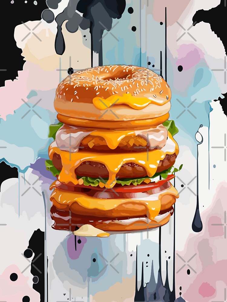 Double Donut Burger - Fast Food Favorite by FridPix T-Shirts, Hoodie, Sweatshirt | BlankRebels.com (Image 3)