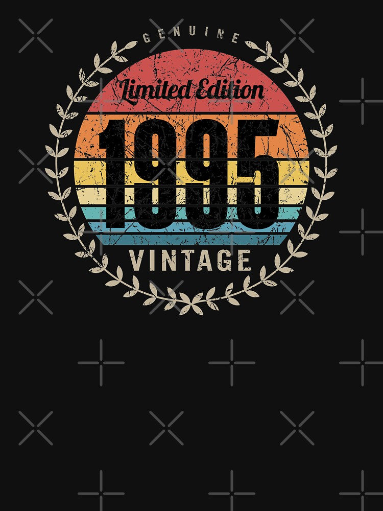 1995 Year Retro Vintage Style Birthday Anniversary Reunion Event Logo by hobrath T-Shirts, Hoodie, Sweatshirt (Image 3)