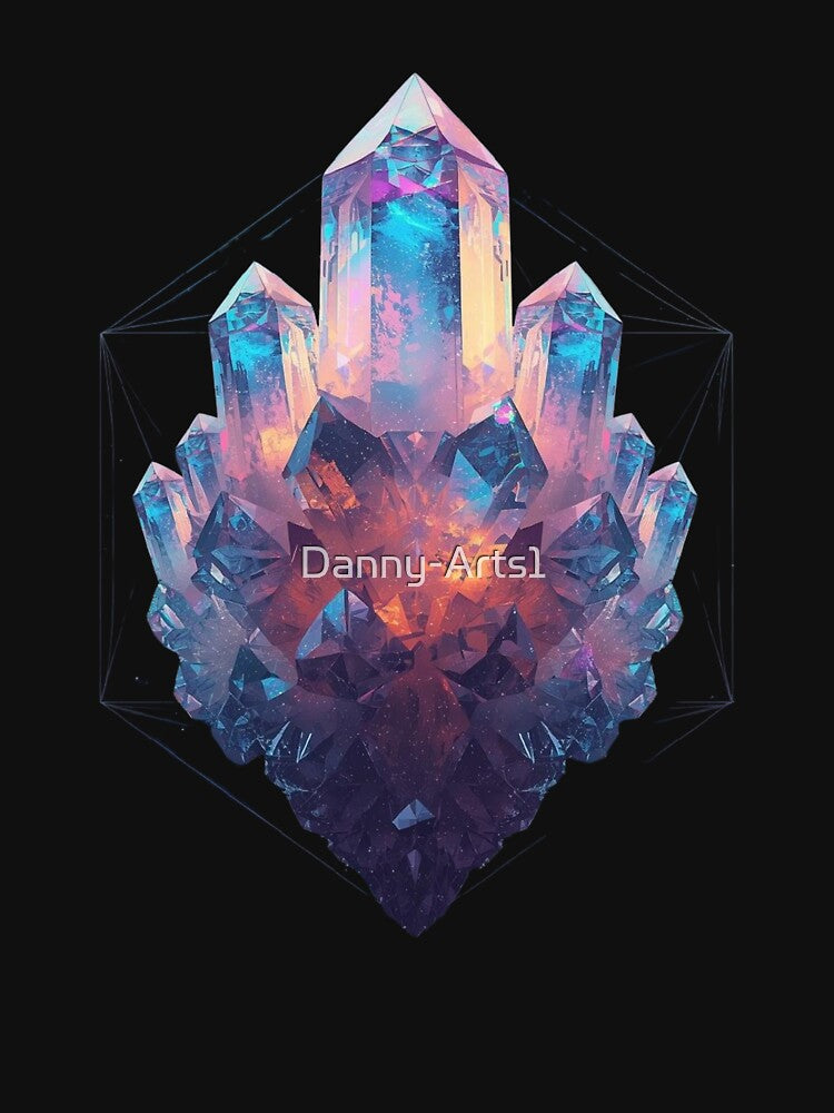 Mystic Crystal Geometric Art – Colorful Gemstone Aesthetic Design by Danny-Arts1 T-Shirts, Hoodie, Sweatshirt (Image 3)