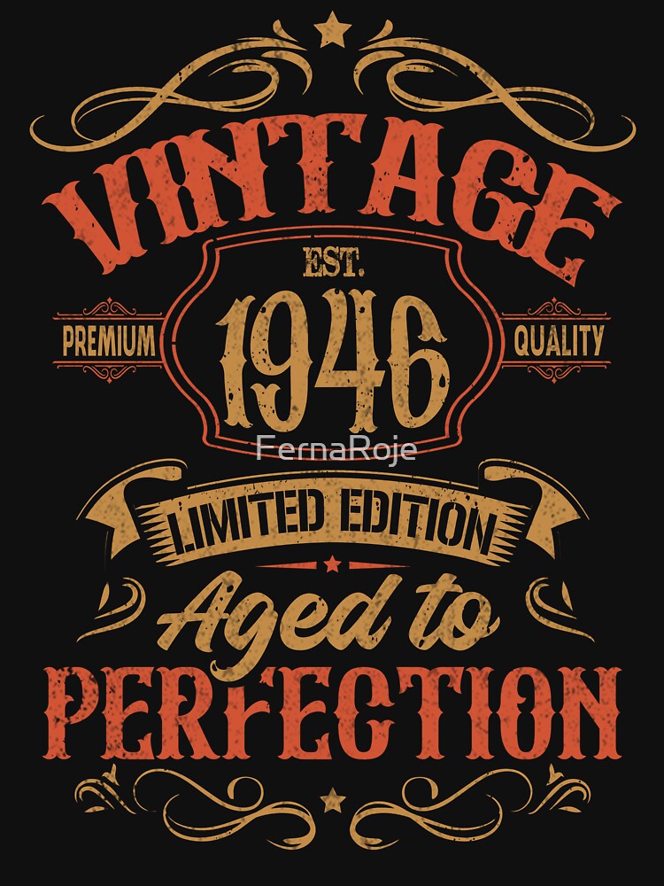 80th Birthday Vintage 1946 Retro Birthday Gift For Him by FernaRoje T-Shirts, Hoodie, Sweatshirt | BlankRebels.com (Image 3)
