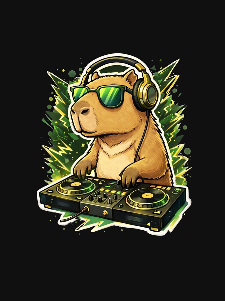 DJ Capybara Illustration – Cool Animal DJ Art by origin-arthouse T-Shirts, Hoodie, Sweatshirt | BlankRebels.com (Image 3)