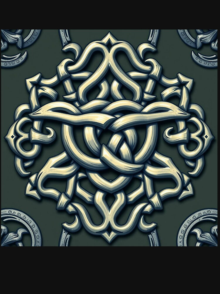 Celtic Tree of Life Seamless Pattern T-Shirt, 3D Viking clothing design, Halloween Decor for Home, apparel and... (Image 3)