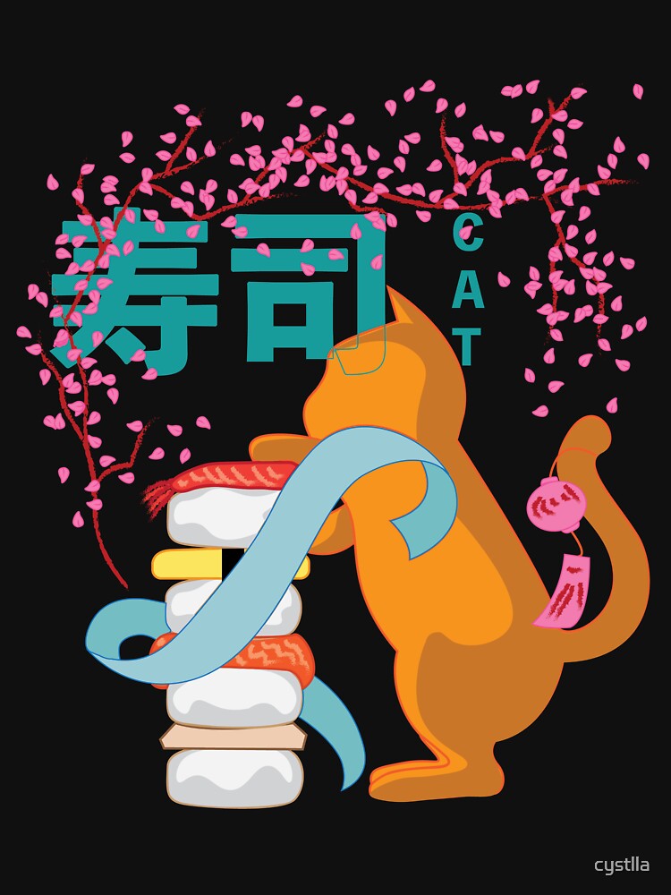 cat and sushi by cystlla T-Shirts, Hoodie, Sweatshirt | BlankRebels.com (Image 3)