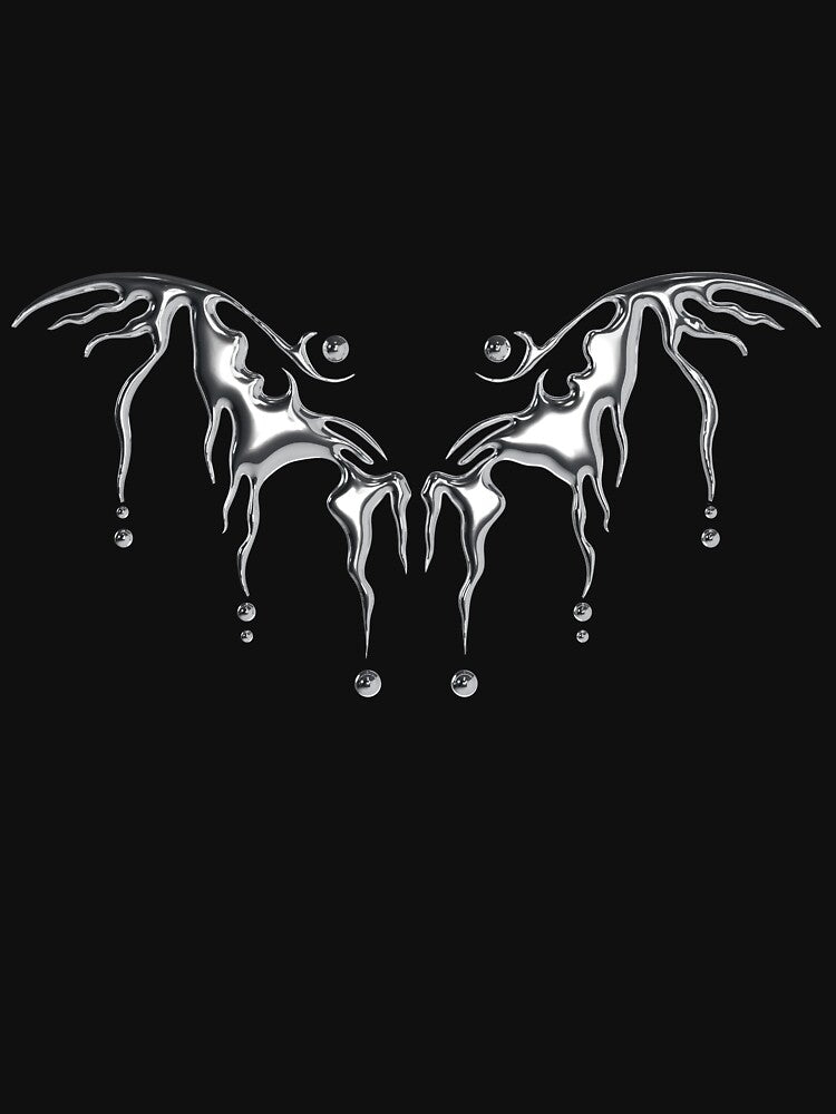 Chrome Butterfly, Y2K Liquid Metal Aesthetic by Soli14e T-Shirts, Hoodie, Sweatshirt | BlankRebels.com (Image 3)