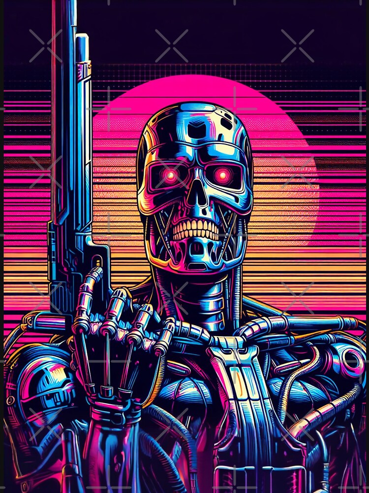 Synthwave Terminator: Vector Graphic by TDKCustoms T-Shirts, Hoodie, Sweatshirt | BlankRebels.com (Image 3)