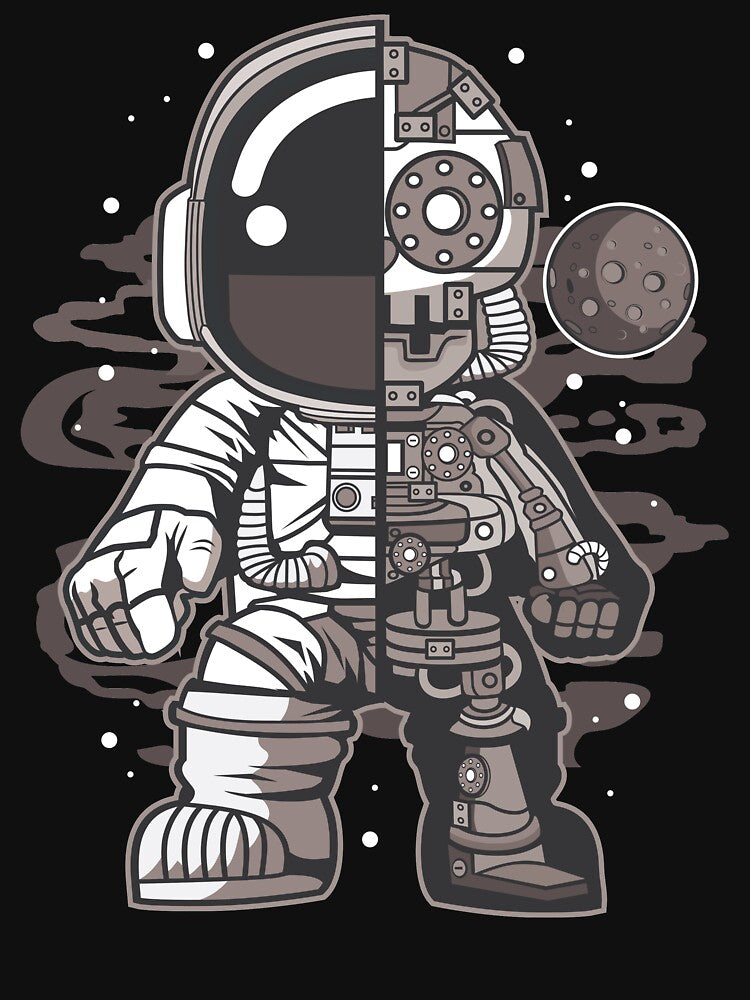 Astronaut Half Robot - Funny Outer Space Lovers by Desteroids T-Shirts, Hoodie, Sweatshirt | BlankRebels.com (Image 3)