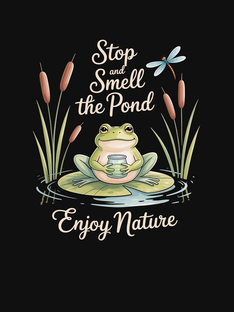 Cottagecore Kawaii Frog Stop and Smell The Pond Art by HardcoreTour T-Shirts, Hoodie, Sweatshirt | BlankRebels.com (Image 3)