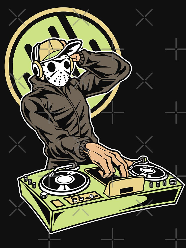 DJ in mask playing on mixer on black by coffeeapparel T-Shirts, Hoodie, Sweatshirt | BlankRebels.com (Image 3)