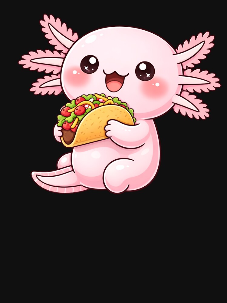 Taco Lover Axolotl – Cute Kawaii Axolotl Eating Taco Chibi Anime Art by ColorSplash123 T-Shirts, Hoodie, Sweatshirt (Image 3)
