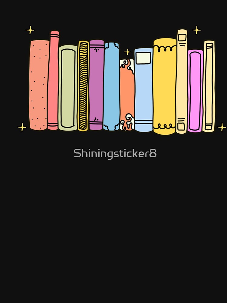Colorful Book Stack – Hand-Drawn Doodle Illustration for Book Lovers by Shiningsticker8 T-Shirts, Hoodie,... (Image 2)