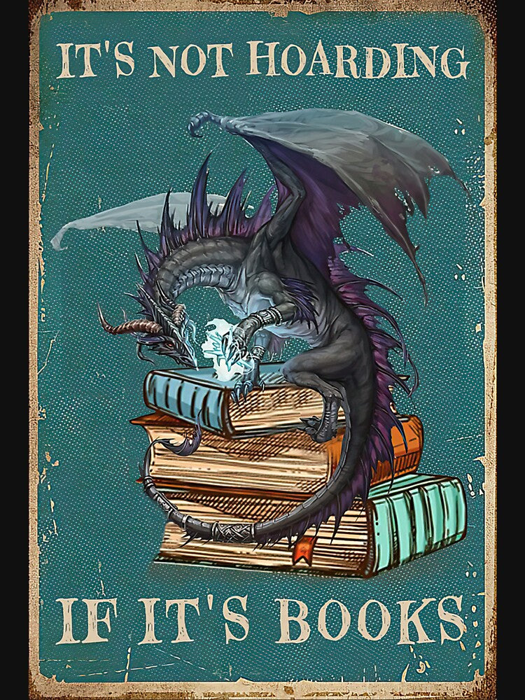 It's Not Hoarding If It's Books Gift Dragon With Book by scrambledpeg T-Shirts, Hoodie, Sweatshirt (Image 3)