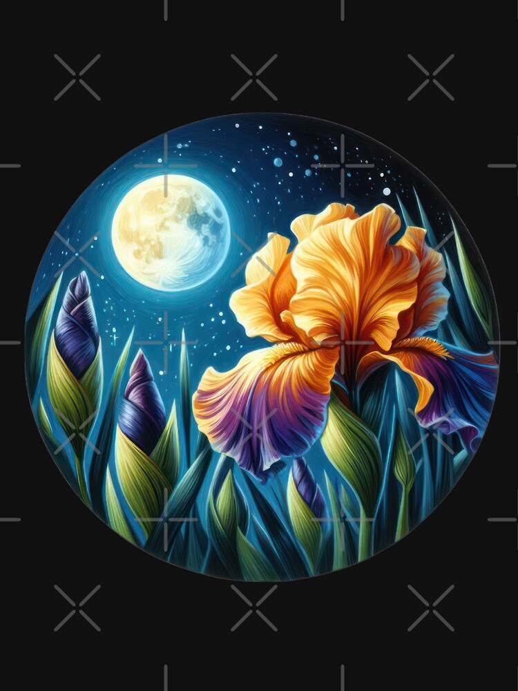 iris at night retro floral flowers by Expressions-Sel T-Shirts, Hoodie, Sweatshirt | BlankRebels.com (Image 3)