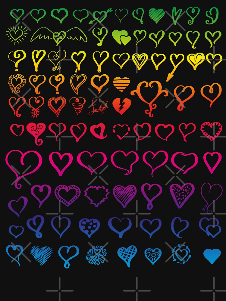 Hearts doodle collection spectrums colour. by ShutterKapan T-Shirts, Hoodie, Sweatshirt | BlankRebels.com (Image 3)