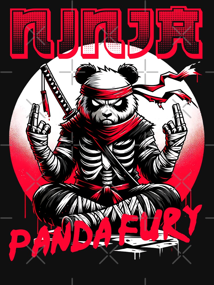 ninja panda with sword meditating by Aviartz01 T-Shirts, Hoodie, Sweatshirt | BlankRebels.com (Image 3)