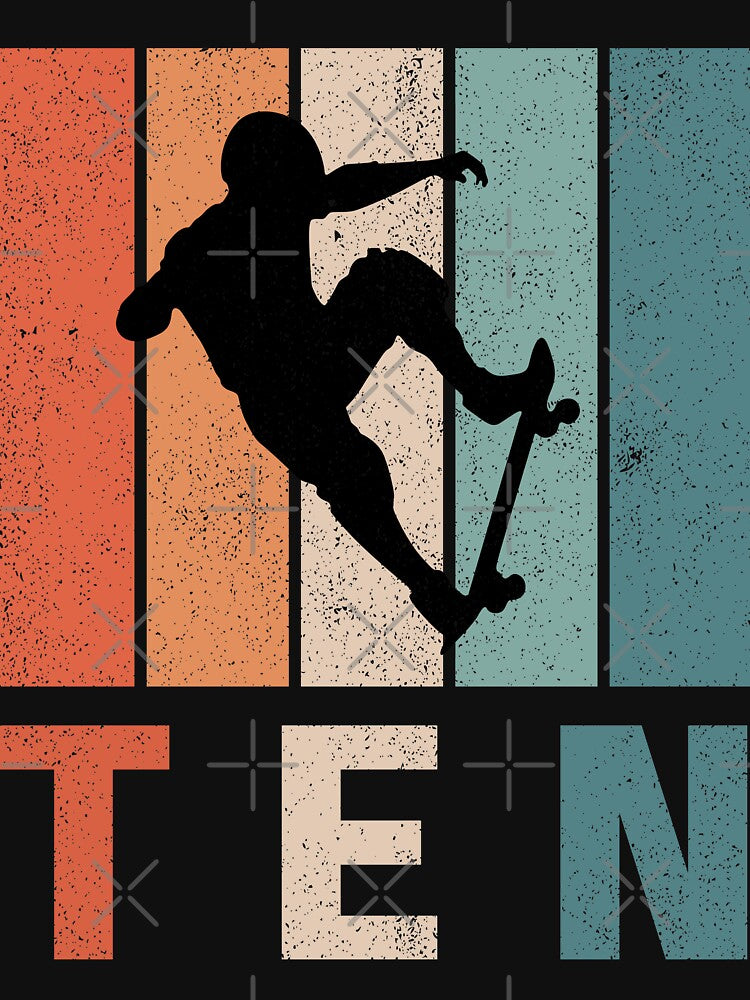 10th Birthday Skateboard Retro 10 Years Old by RetroStyle247 T-Shirts, Hoodie, Sweatshirt | BlankRebels.com (Image 3)