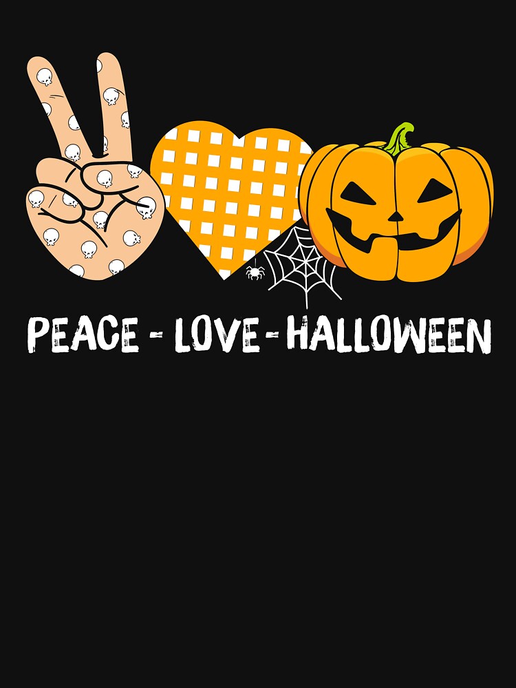 Peace Love Halloween Funny Pumpkin Halloween by DNW-art T-Shirts, Hoodie, Sweatshirt | BlankRebels.com (Image 3)