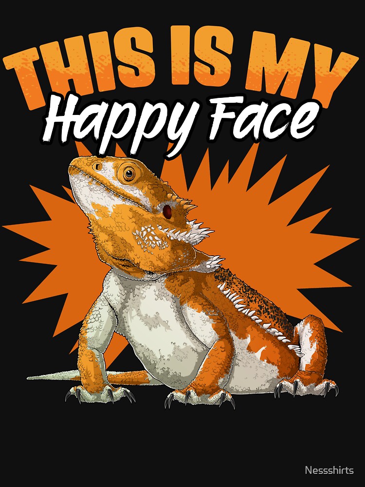 This Is My Happy Face Funny Reptile For Beaded Dragon Lovers by Nessshirts T-Shirts, Hoodie, Sweatshirt (Image 3)