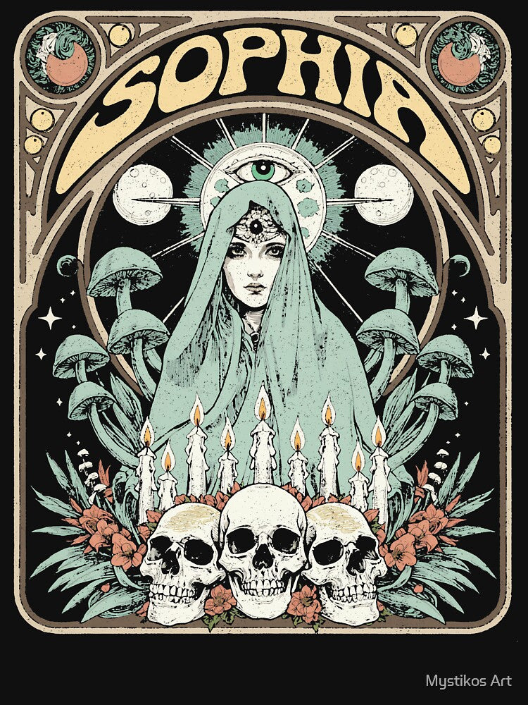 Art Nouveau Mystic Mushroom Goddess Sophia by Mystikos Art T-Shirts, Hoodie, Sweatshirt | BlankRebels.com (Image 3)