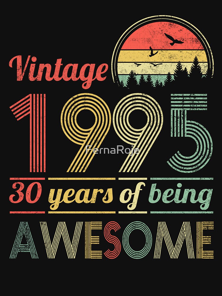 Vintage 1995 T Shirts for Women 30th Birthday Shirts Gifts Born in 1995 Tshirt Retro by FernaRoje Hoodie,... (Image 3)