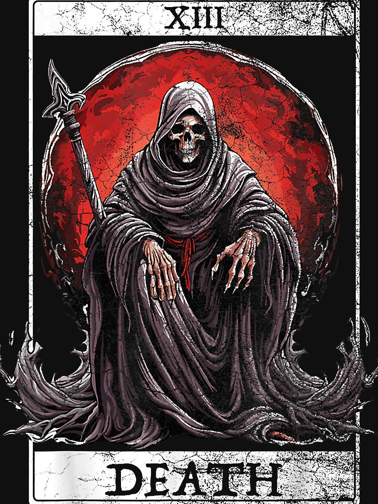 Vintage Tarot Card Death Reaper Occult Satan Unholy Horrors by BradleyRyan T-Shirts, Hoodie, Sweatshirt (Image 3)