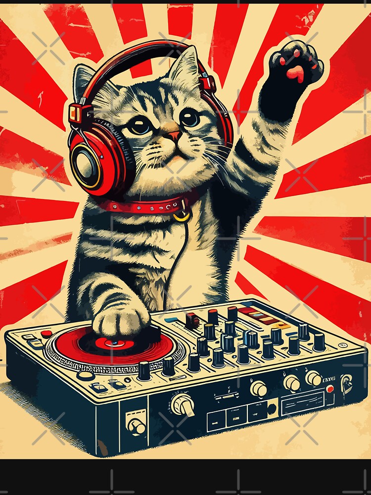 Funny Deejay House Cat Retro Vintage by TomFrontierArt T-Shirts, Hoodie, Sweatshirt | BlankRebels.com (Image 3)