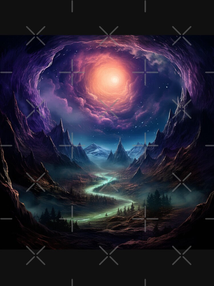 Dark Fantasy Landscape Wormhole Sky T-Shirts, Hoodie, Sweatshirt