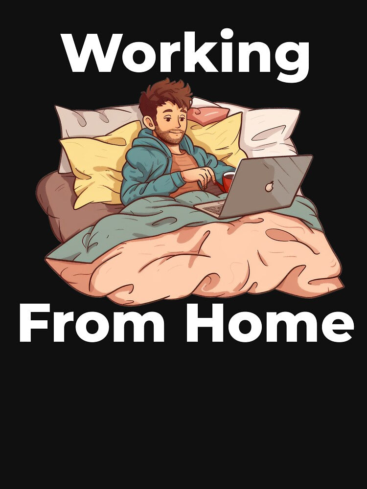 Working From Home Man In Bed by Wormy-23