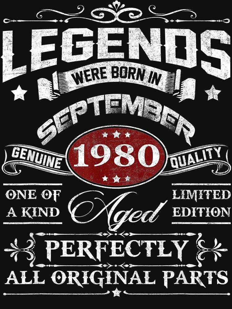 Legends Were Born In September 1980 Gift by LcRushop T-Shirts, Hoodie, Sweatshirt | BlankRebels.com (Image 3)