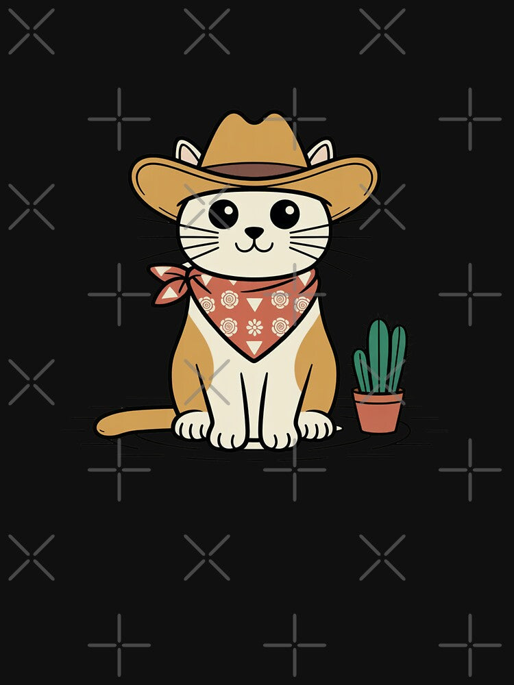 Cute Cowboy Cat Western Illustration by MonkiFlipp T-Shirts, Hoodie, Sweatshirt | BlankRebels.com (Image 3)