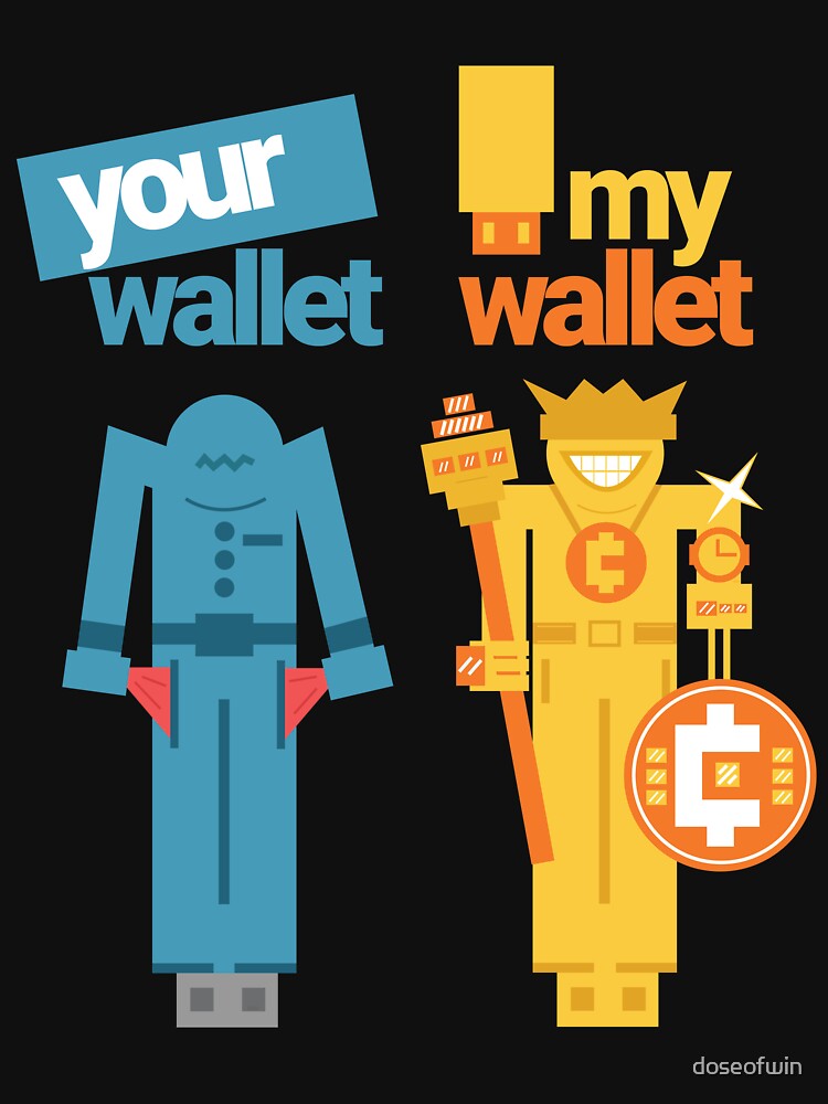 Crypto empty wallet joke. Your USB wallet is broke and mine is loaded. Blinged out funny gold digital storage... (Image 3)