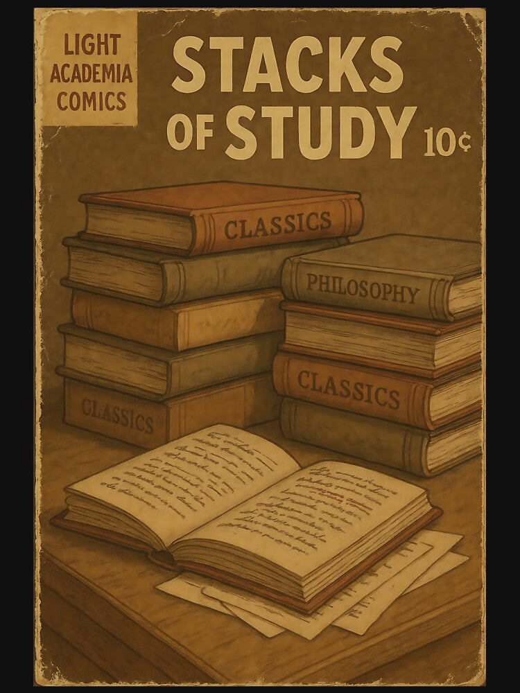 Scholarly Light Academia: Stacks of Study by bapupa T-Shirts, Hoodie, Sweatshirt | BlankRebels.com (Image 3)