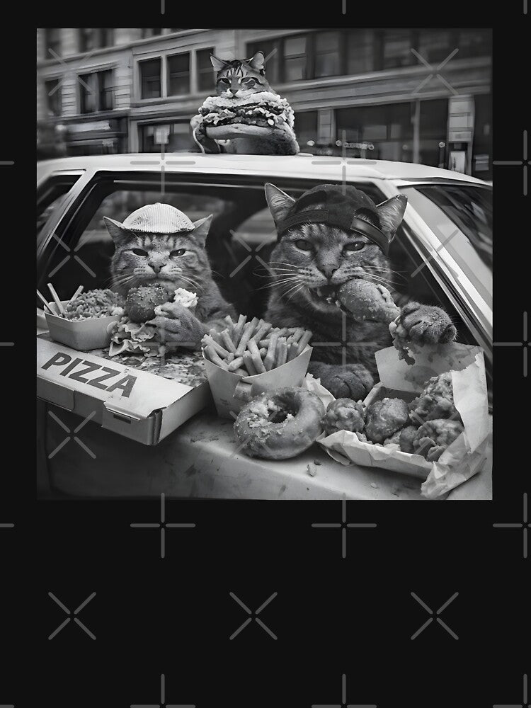 Cat Gang Vintage Fast Food by DemureArtsy T-Shirts, Hoodie, Sweatshirt | BlankRebels.com (Image 3)