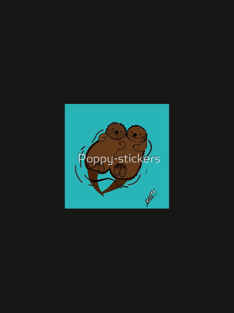 Otters holding hands by Poppy-stickers T-Shirts, Hoodie, Sweatshirt | BlankRebels.com (Image 2)