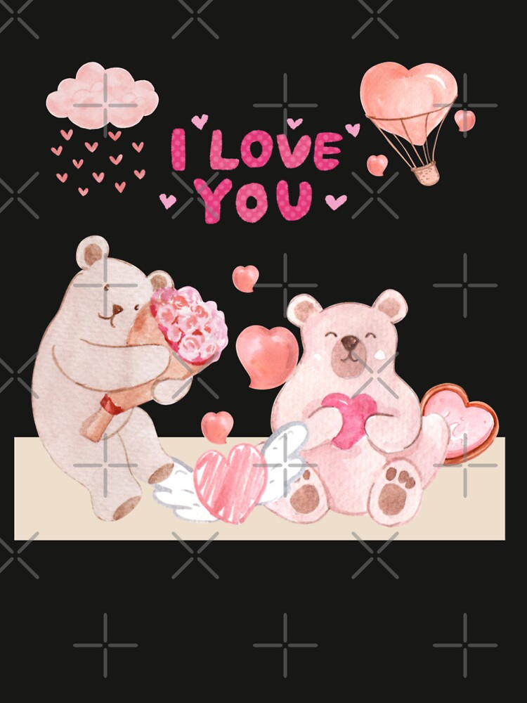 Kawaii Couple Card | Cute Love Greeting Card by Playful Strokes pom@pom T-Shirts, Hoodie, Sweatshirt (Image 2)