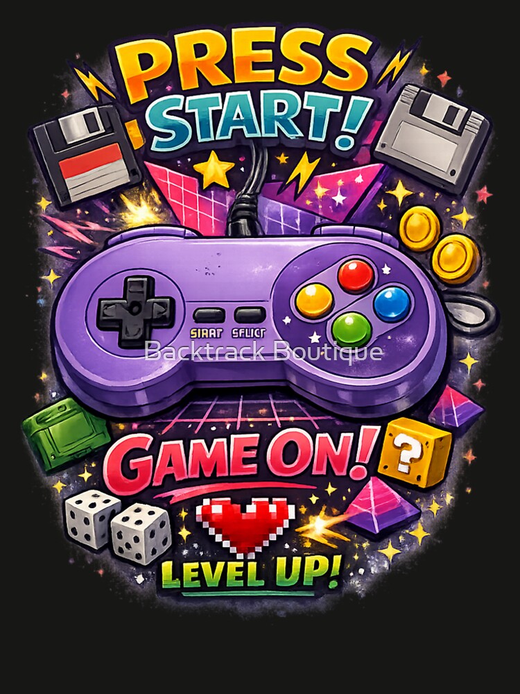 PRESS START! – Retro 90s Gaming Controller T-Shirts, Hoodie, Sweatshirt