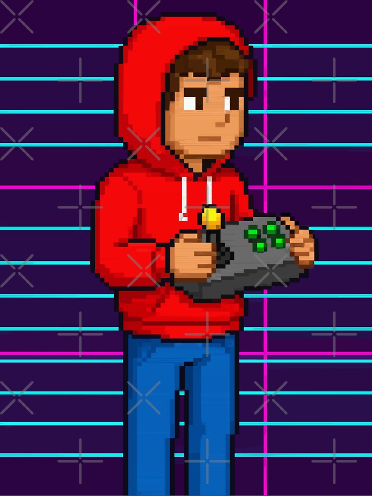 Retro 8-Bit Gamer Pixel Art Design by moni50 T-Shirts, Hoodie, Sweatshirt | BlankRebels.com (Image 3)