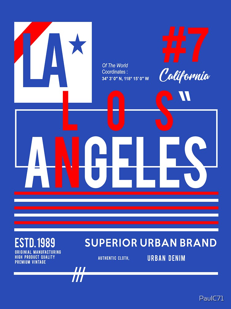 Los Angeles Typography Retro Design by PaulC71 T-Shirts, Hoodie, Sweatshirt | BlankRebels.com (Image 3)