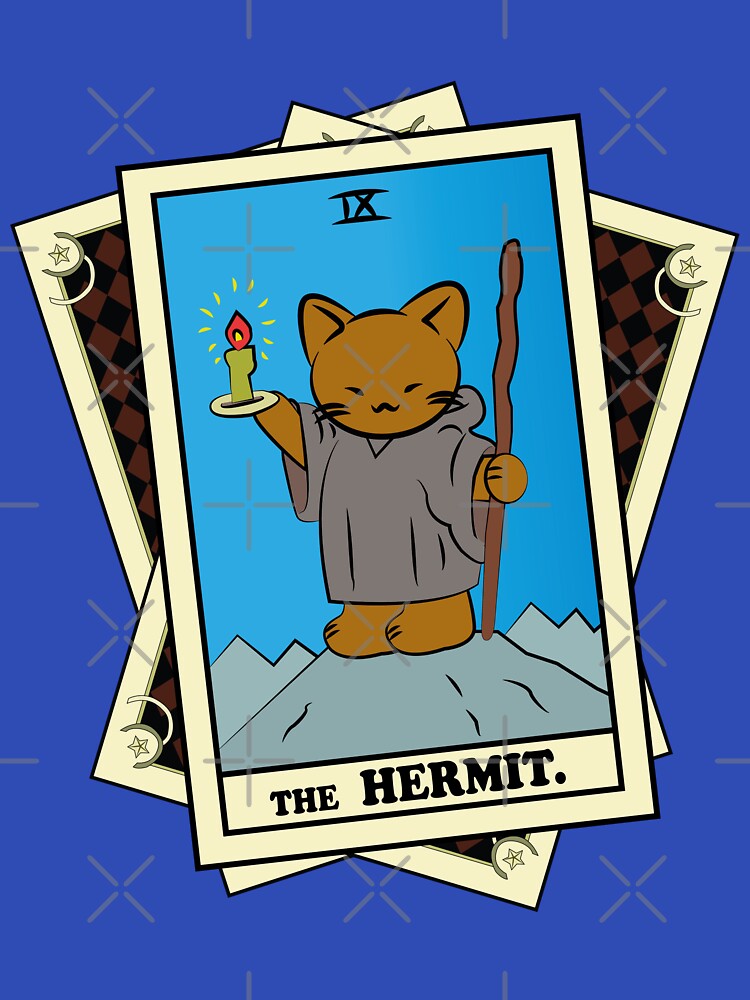 TAROT CARDS DECK | THE HERMIT. | FORTUNE CAT by FalconLifeStore T-Shirts, Hoodie, Sweatshirt | BlankRebels.com (Image 3)