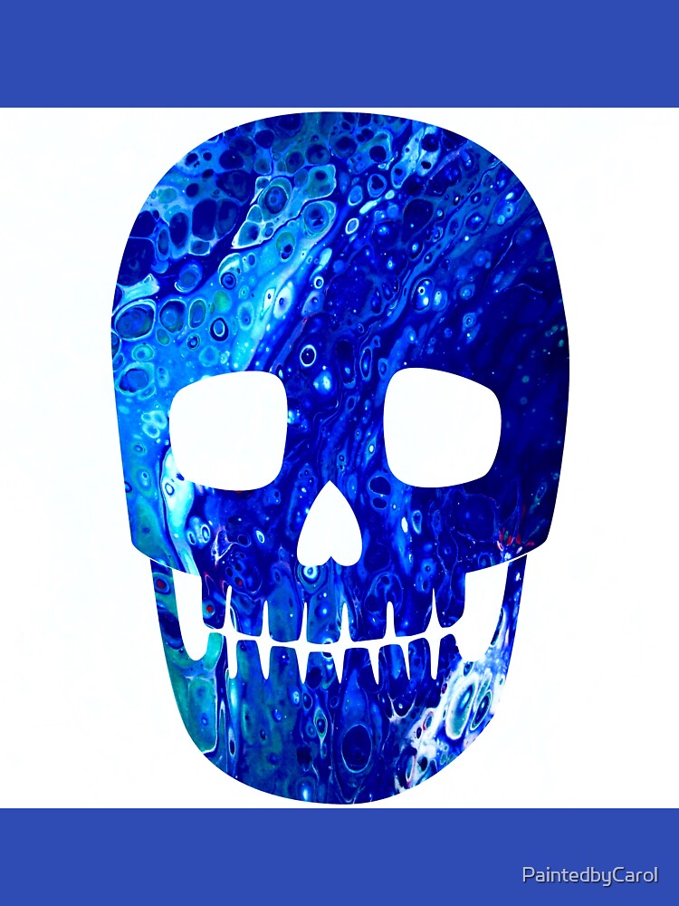 Blue Skull by PaintedbyCarol T-Shirts, Hoodie, Sweatshirt | BlankRebels.com (Image 3)