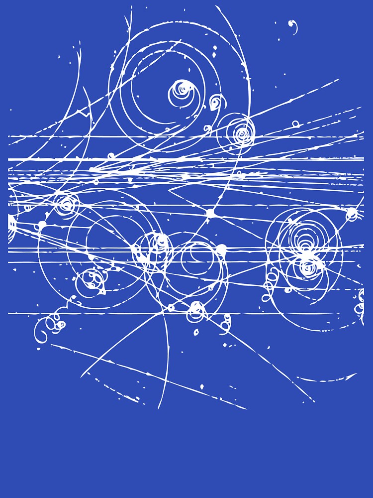 Particle tracks (dark) by Top Quark Design