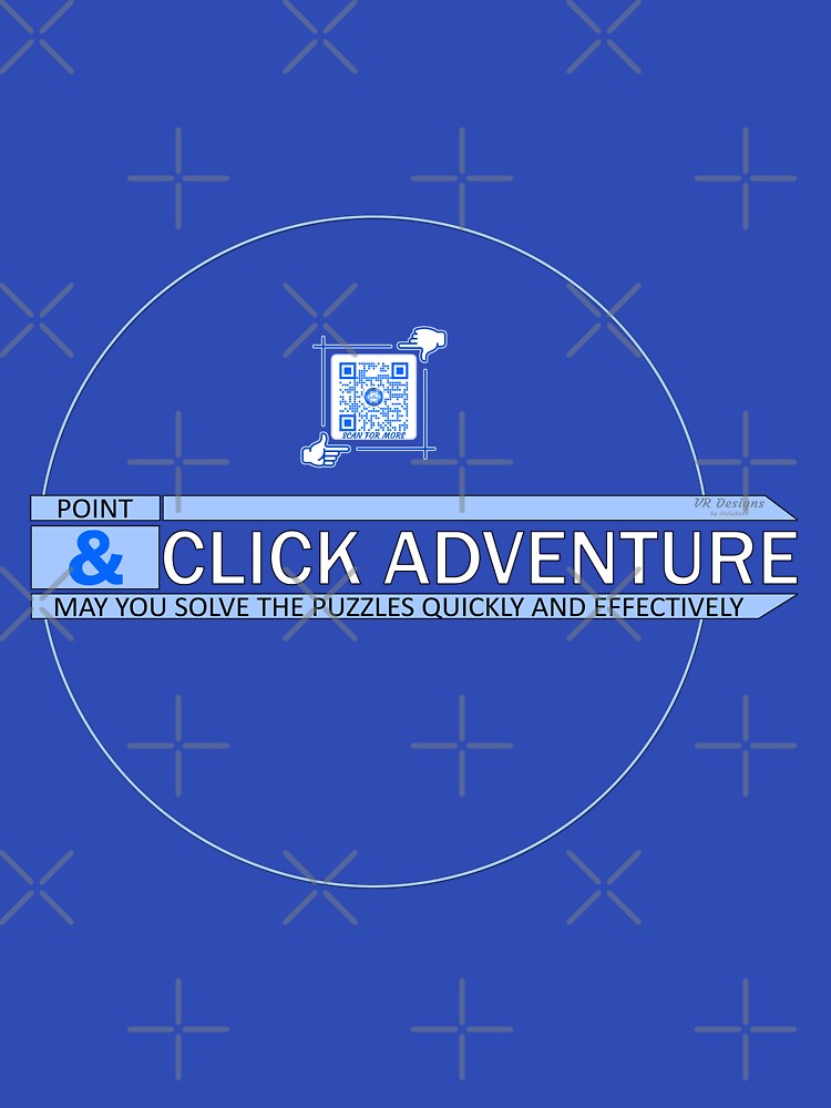 Point & Click Adventure Gaming Logo V3 (Blue/White) by Visual Resolutions T-Shirts, Hoodie, Sweatshirt (Image 3)