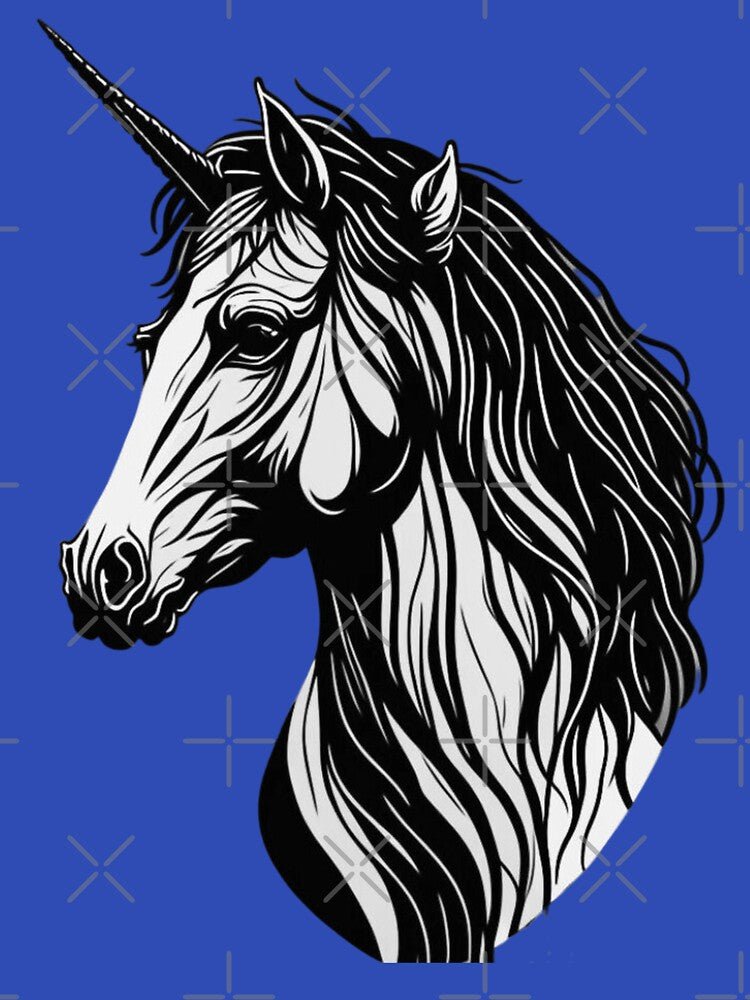 Black and White Unicorn Head - Dark Background by TGAL2 T-Shirts, Hoodie, Sweatshirt | BlankRebels.com (Image 3)