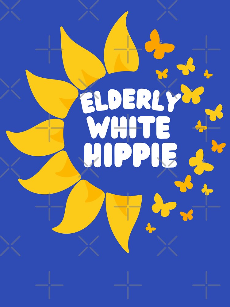 Cute Elderly White Hippie Psychedelic Colors Flower Child Style by Feather Art T-Shirts, Hoodie, Sweatshirt (Image 3)