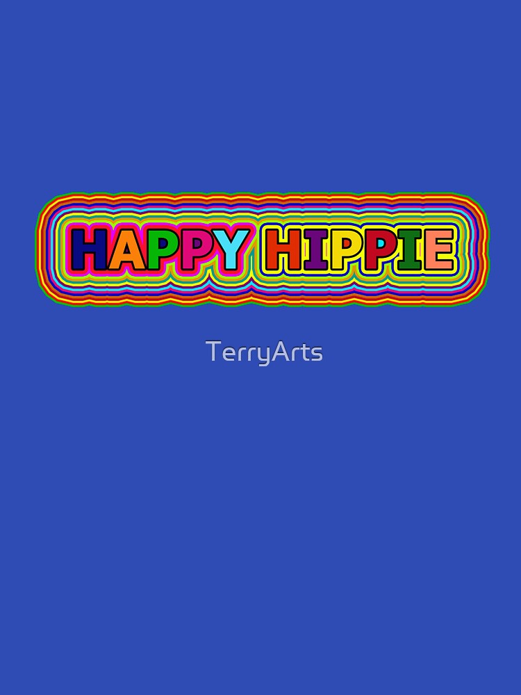 Colorful Happy Hippie Words Free Spirit Colorful Retro Lines 1 of 4 by Beachy T-Shirts, Hoodie, Sweatshirt (Image 3)