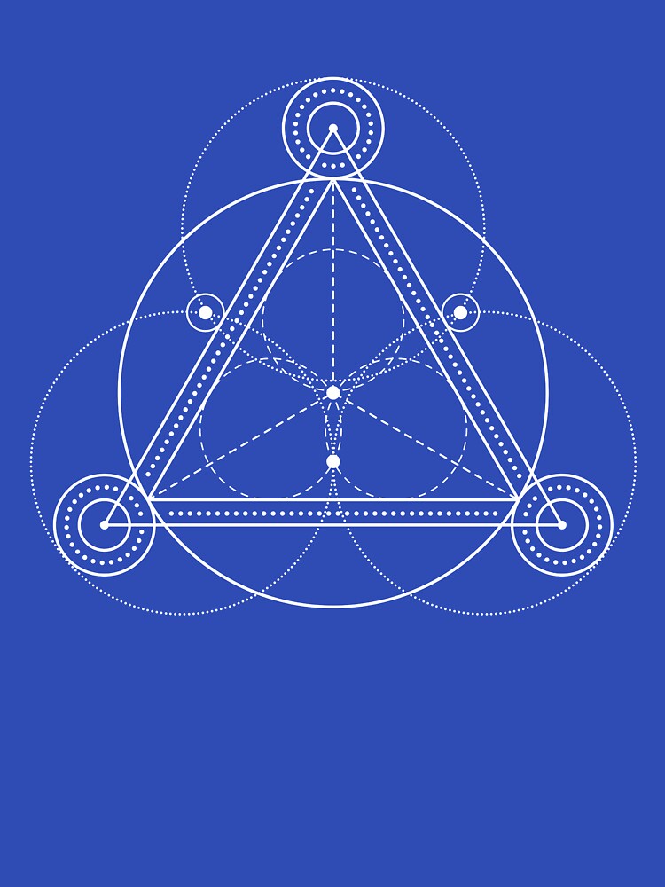Sacred Geometry, Encircled Triangle, Spiral within a Triangle by Numbers-Art